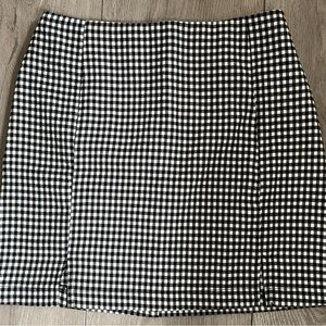 Eyeshadow Black White Gingham Check Mini Pencil Skirt Size 7 Double Slit